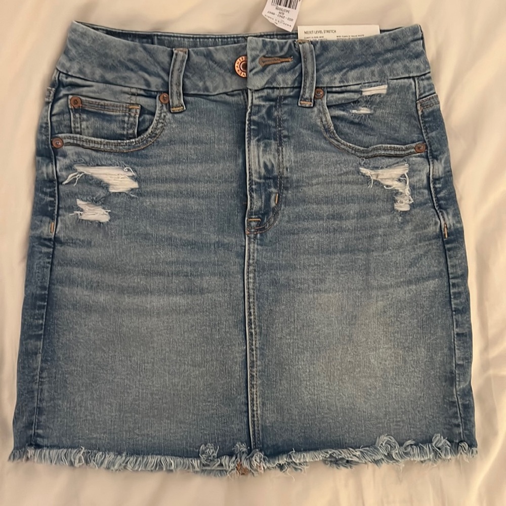 AMERICAN EAGLE HI RISE MINI JEAN SKIRT - 2